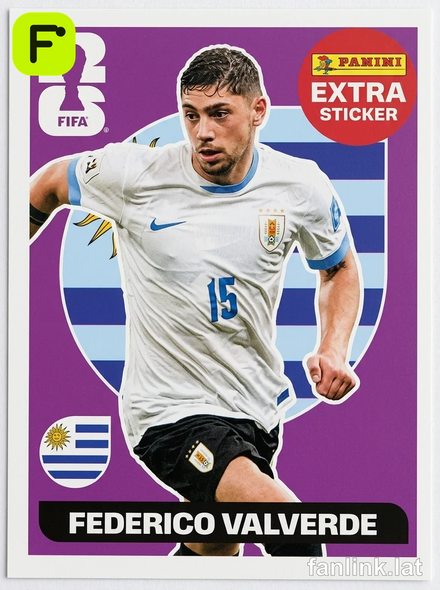 Federico Valverde #EXTRA7 — Lámina Panini FIFA World Cup 2026
