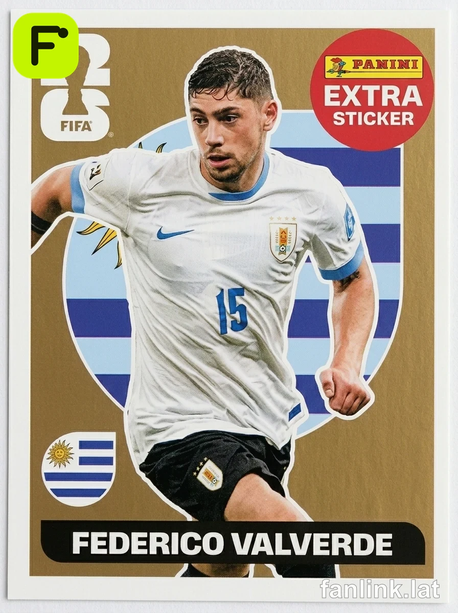 Federico Valverde (Gold) #EXTRA7G — Lámina Panini FIFA World Cup 2026