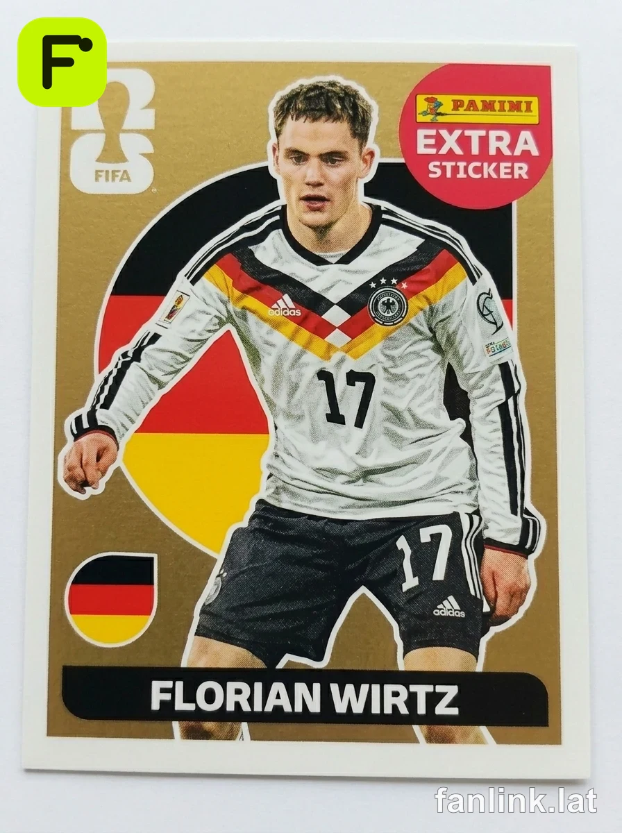 Florian Wirtz (Gold) #EXTRA8G — Lámina Panini FIFA World Cup 2026